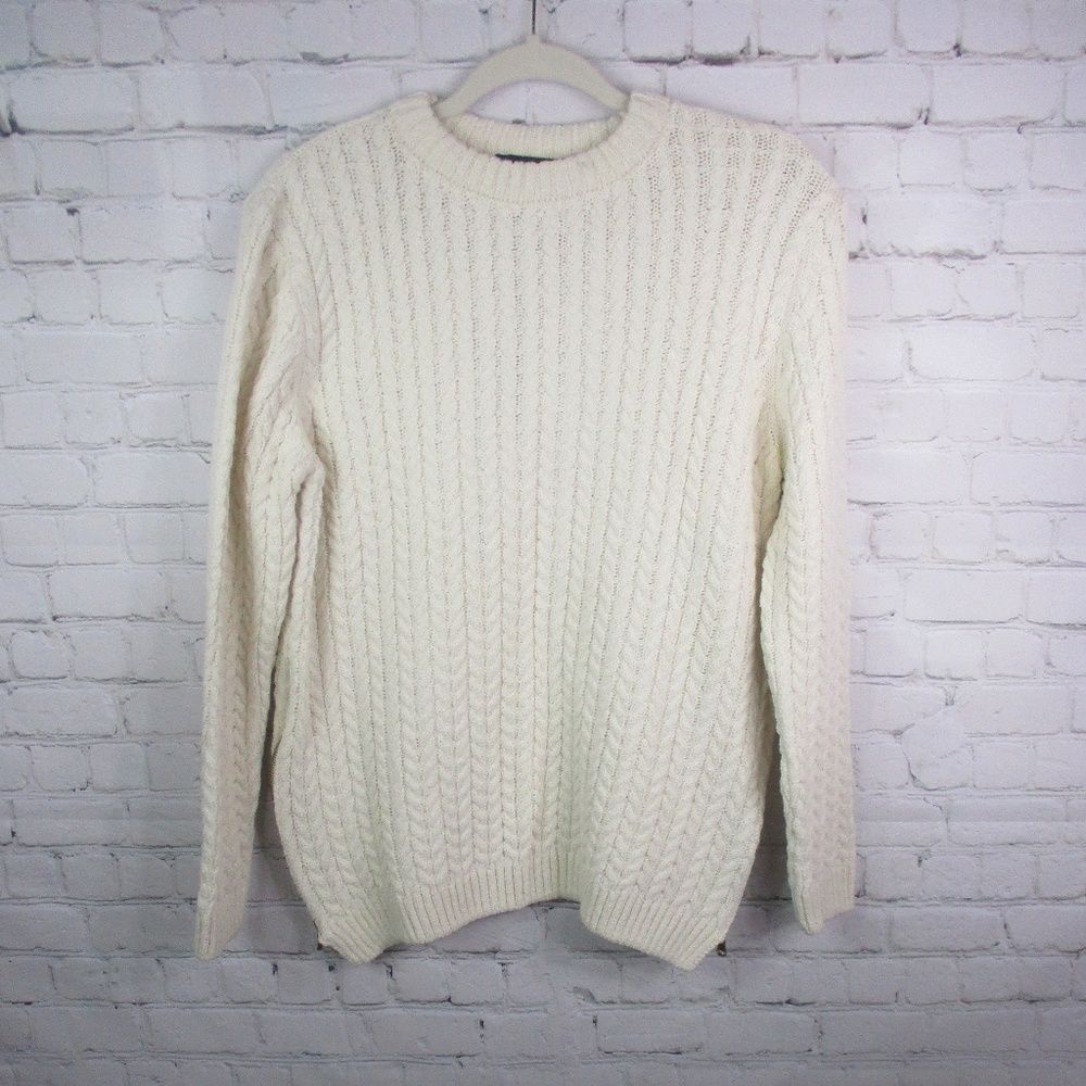 NWT Zara Zippered Side Cable Knit Sweater